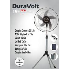 Duravolt 4 in 1 Rechargeable Standing Fan: Advanced Cooling