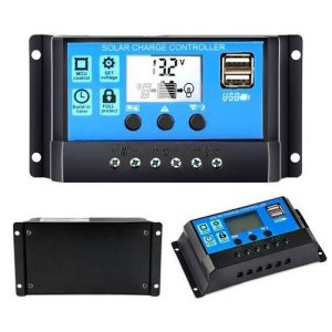 Generic 12V 24V 30A Solar Charge Controller Battery Regulator Dual USB 5V LCD Display
