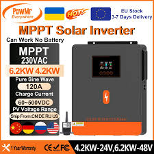 PowMr 4200W 120A MPPT Hybrid Solar Inverter 24vdc To 230vac