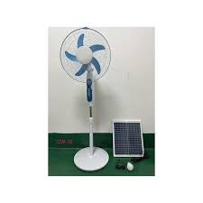Solar  Rechargeable Standing Fan Ac/Dc With Panel & Bulbs | Jumia Nigeria